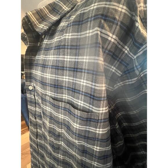 FOUNDRY SUPPLY CO. LONG SLEEVE BLUE GRAY PLAID BUTTON UP MENS SIZE 3X - Picture 7 of 8